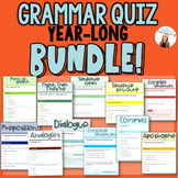 Grammar Quizzes BUNDLE! Year-Long Grammar Review Assessmen