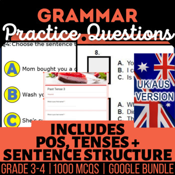 Preview of Grammar Review Bundle UK/AUS English Conjunctions Pronouns Verbs Nouns Tenses
