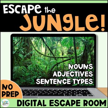 Preview of Types of Sentences Nouns & Adjectives ELA Digital Escape Room Grammar Practice