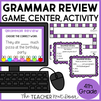 Preview of Grammar Review Game for 4th Grade - Grammar Review Center in Print and Digital