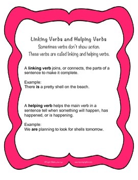 Preview of Grammar Review - Helping Verbs and Linking Verbs