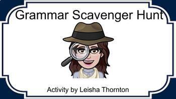 Preview of Grammar Review Lesson - Scavenger Hunt