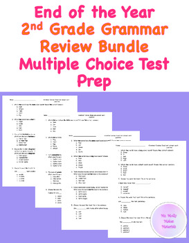 Preview of Grammar Review Multiple Choice Worksheets End of the Year Test Prep Bundle
