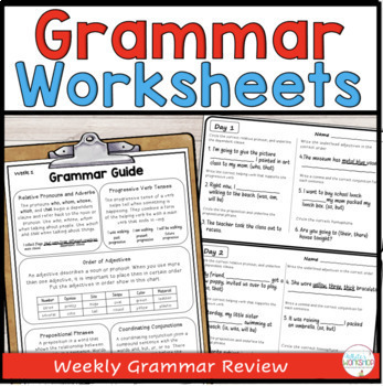 Grammar Review Packet for Fourth Grade by White's Workshop | TpT