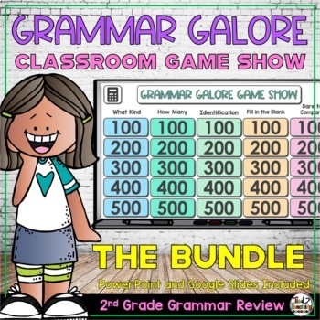 Preview of Grammar Review PowerPoint Game Show Bundle for 2nd Grade