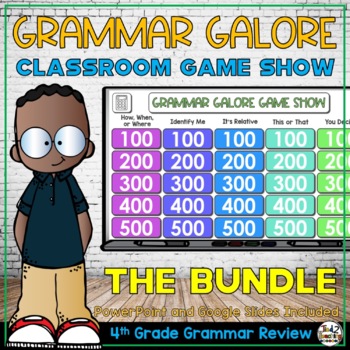 Preview of Grammar Review PowerPoint Game Show GROWING Bundle for 4th Grade