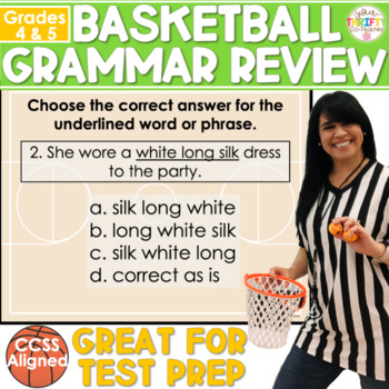 Preview of Grammar Review Test Prep 4th & 5th Grade Basketball Review Sports