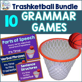 Preview of Grammar and Language Trashketball Review Games Bundle (11 Games)