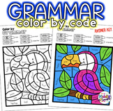 Grammar Review Worksheet Color by Code