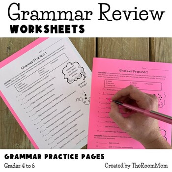 Preview of Grammar Practice and Review Worksheets for 4th, 5th, 6th Graders