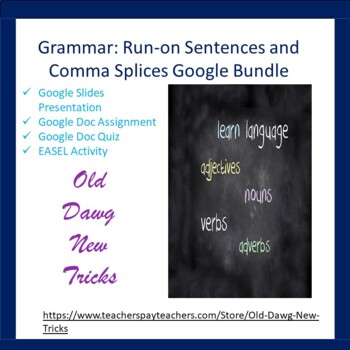 Preview of Grammar: Run-on Sentences Comma Splices Google Bundle