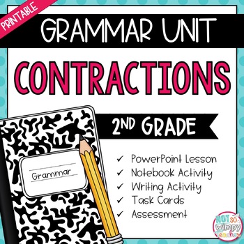 Preview of Grammar Second Grade Activities: Contractions