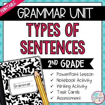 Preview of Grammar Second Grade Activities: Types of Sentences