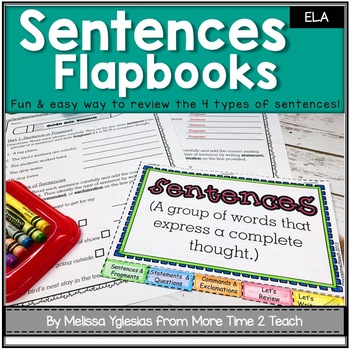 Preview of Parts of Speech | Grammar | 4 Types of Sentences | Flap book & Assessment