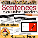 Grammar: Sentences Lesson, Handout, and Worksheets