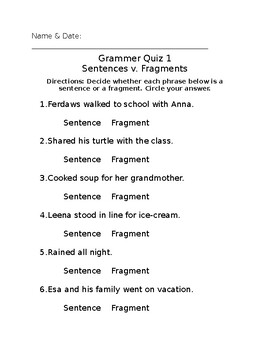fragments meaning grammar