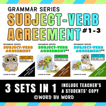 Preview of Subject-Verb Agreement | Grammar | Worksheets Bundle