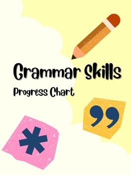 Preview of Grammar Skills - Progress Chart & Definitions