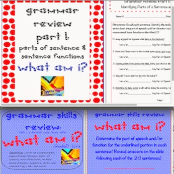Preview of Grammar Skills Review COMBO: SmartNotebook and Printable Supplement