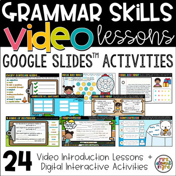 Preview of Grammar Skills VIDEO Introduction Lessons + Digital Google Slides™ BUNDLE