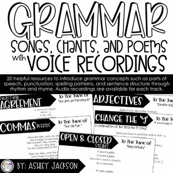 Preview of Grammar Songs, Chants, and Poems with Audio Recordings