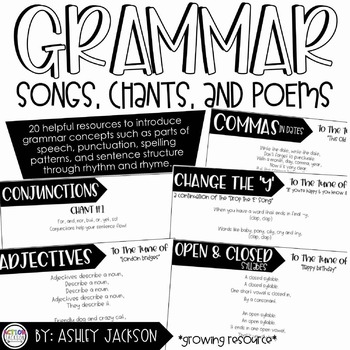 Preview of Grammar Songs, Chants, and Poems