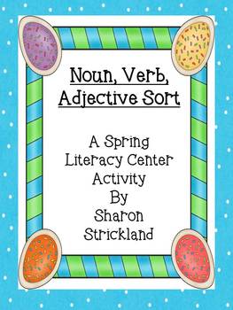Preview of Easter and Spring Noun, Verb, Adjective Sort Center Activity for Second Grade