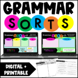 Grammar Sorts | Printable + Digital Grammar Activities