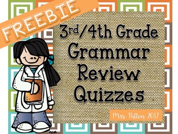 Preview of Grammar Spiral Review 3rd and 4th Grade Homework Morning Work Quiz