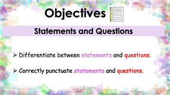 Preview of Grammar-Statements and Questions PPT
