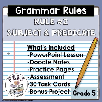 Preview of Grammar: Subject and Predicate--5th Grade