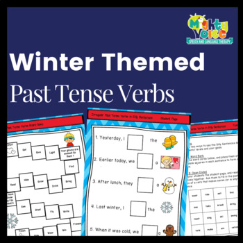 Preview of Grammar & Syntax: Winter Themed Past Tense Verbs for Speech and Language Therapy