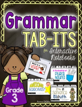 Preview of Grammar Tab-Its® 3rd grade | Distance Learning
