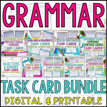 Preview of Grammar Task Card Bundle