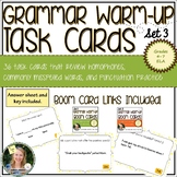 Grammar Task Card Set 3 and Boom Card Links for Distance Learning