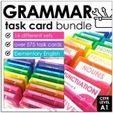 Grammar Task Cards Bundle - Parts of Speech, Verbs, Nouns,