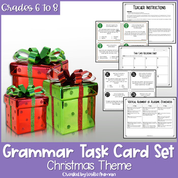 Christmas Grammar Task Cards By Leslie Auman 