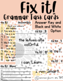 Grammar Task Cards, Independent Task with Answer Key