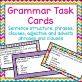 Grammar Task Cards (Sentence structure, phrases, clauses)