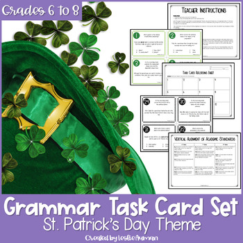 Preview of St. Patrick's Day Grammar Task Cards