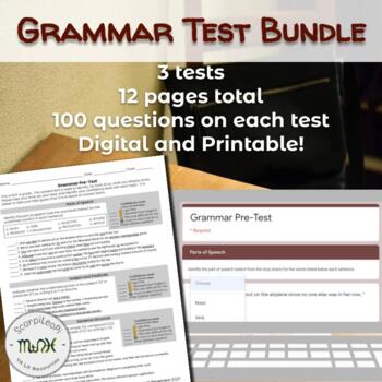 Preview of Grammar Test Bundle