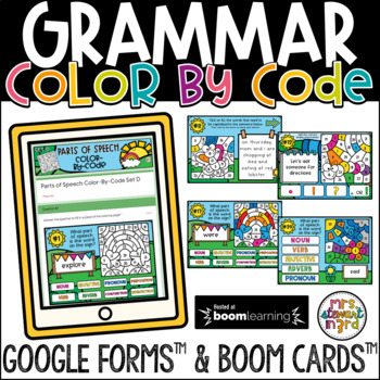 Preview of Grammar Test Prep BUNDLE self-grading Google Forms™ quizzes + BOOM™ decks!