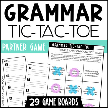 Preview of Grammar Tic-Tac-Toe - Engaging Grammar Game