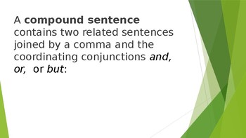 Grammar Unit 1 Week 5 Day 2 Simple and Compound Sentences Review