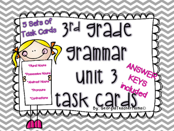 Preview of Grammar Unit 3 Task Cards