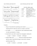 Grammar Unit 1 Packet - Root Word Study, Idioms, Homophone