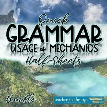 Preview of Grammar Usage Mechanics Entire Year Lessons Worksheets Quizzes Bundle MS HS