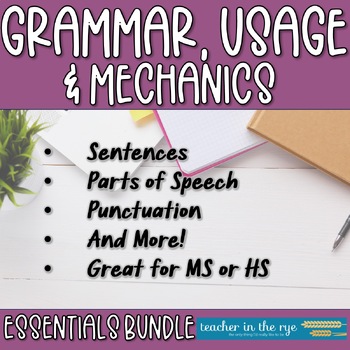 Preview of Grammar Usage Mechanics Essentials Bundle for Entire Year Middle and High School
