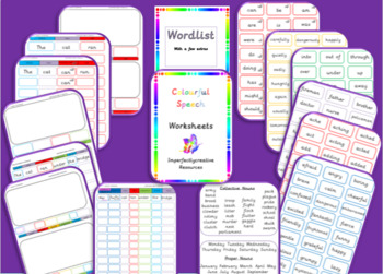 Preview of Grammar-Verb/Noun/Adjective/Adverb Word Lists & Sentence Structure Worksheets