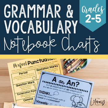 Preview of Grammar & Vocabulary Notebook Charts